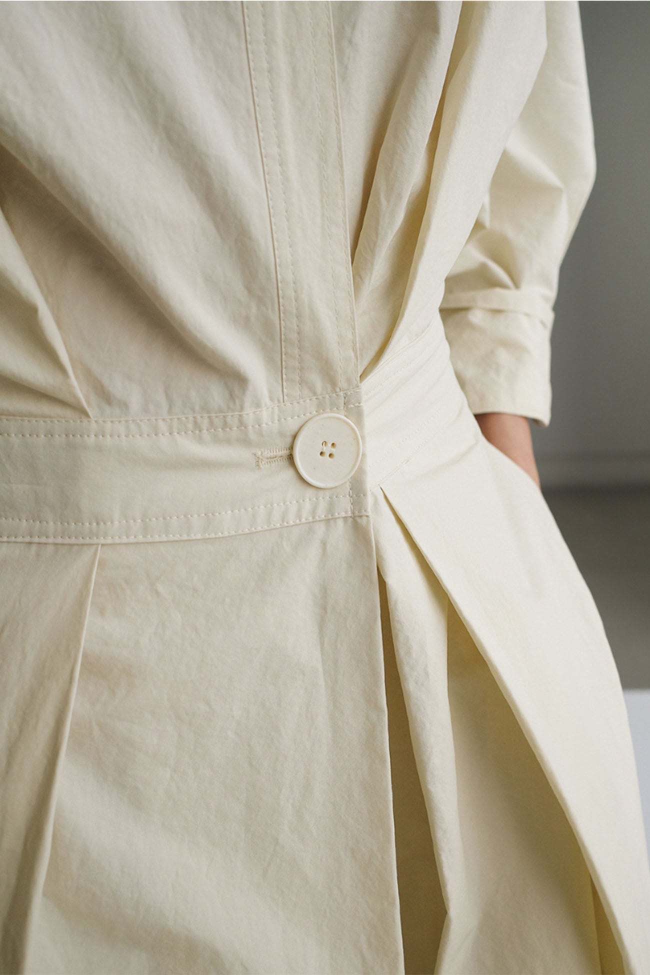 LP | Abito midi a maniche lunghe in cotone, con linea a camicia