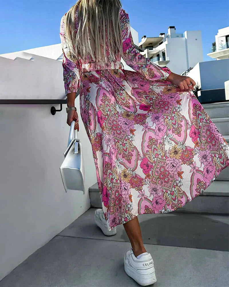 LP | maxi abito elegante con scollo a V per matrimoni e occasioni speciali