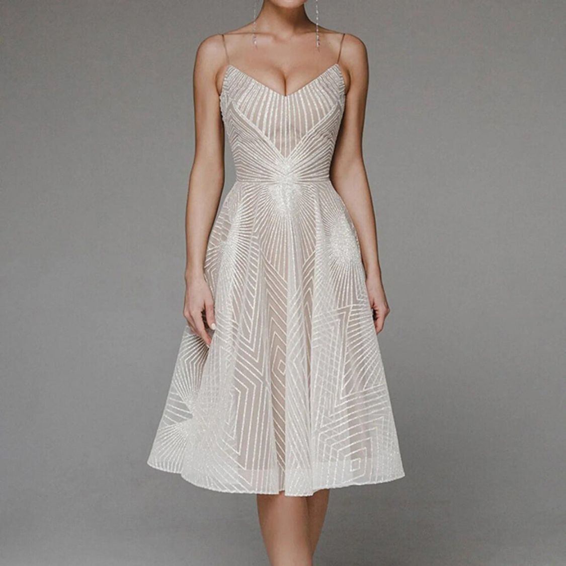 LP | Elegante abito midi stampato
