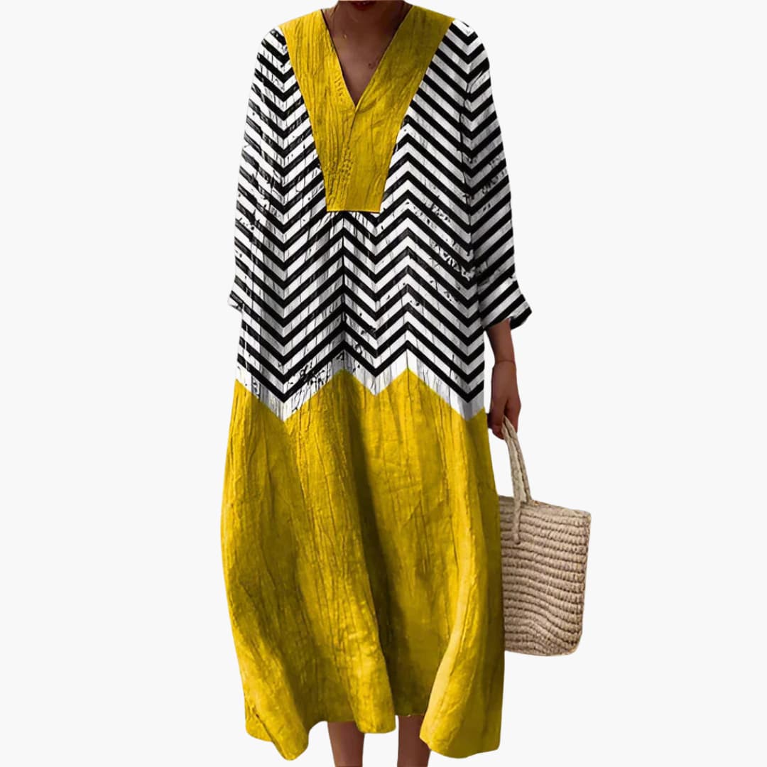 LP | Abito MIdi da donna con maniche lunghe e motivo geometrico