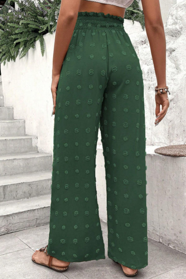 LP | Pantaloni jacquard a vita alta e pantaloni a gamba larga per il tempo libero