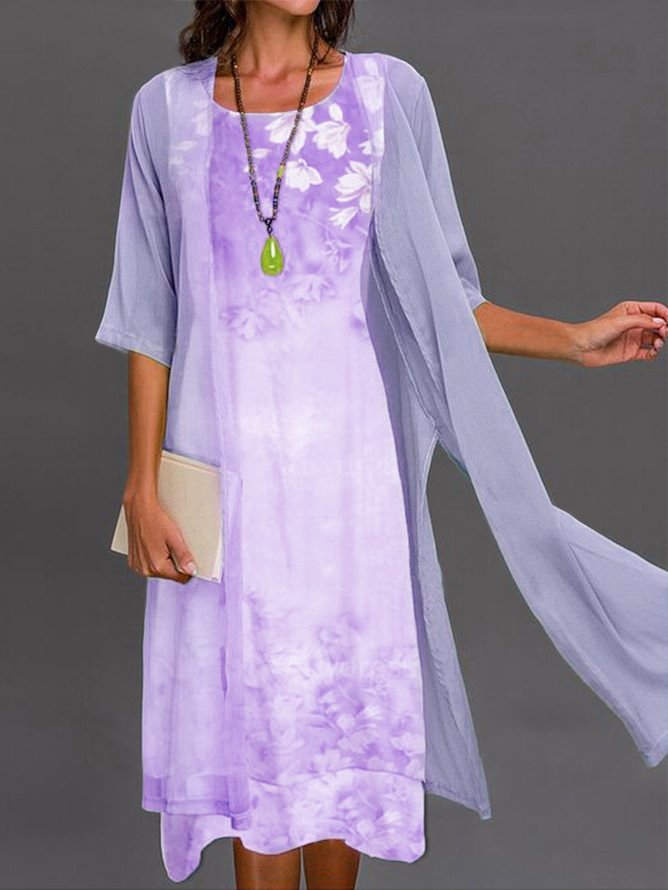 LP | abito midi a due pezzi con motivo floreale per donna AH315