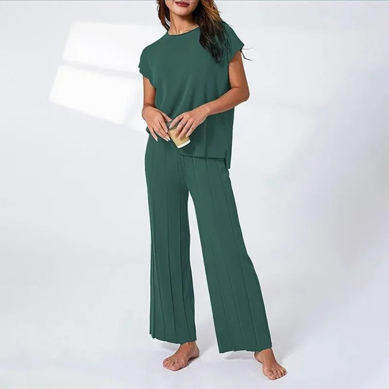 LP | MW - Elegante set due pezzi con pantaloni larghi e T-shirt