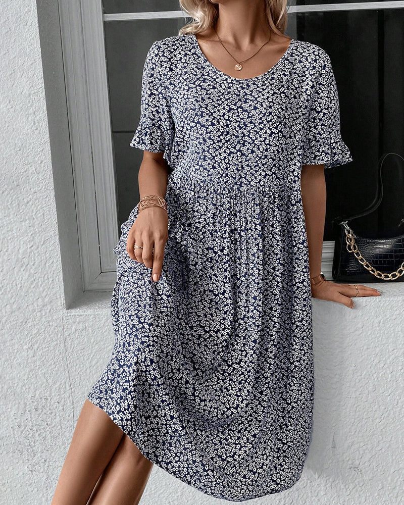 LP | Elegante abito midi con stampa floreale