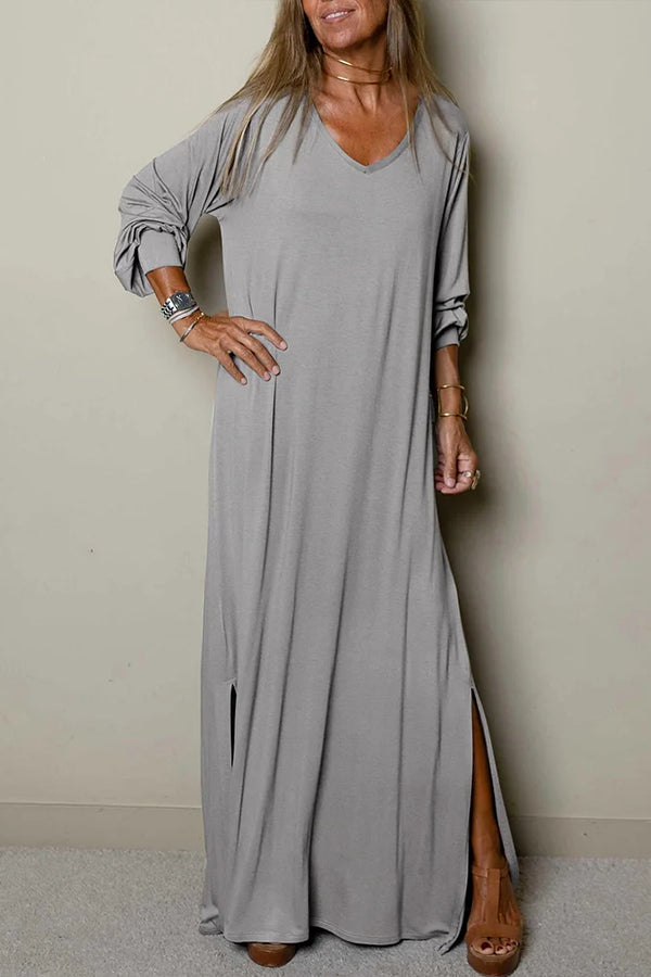 LP | Donna Maxi abito casual con scollo a V
