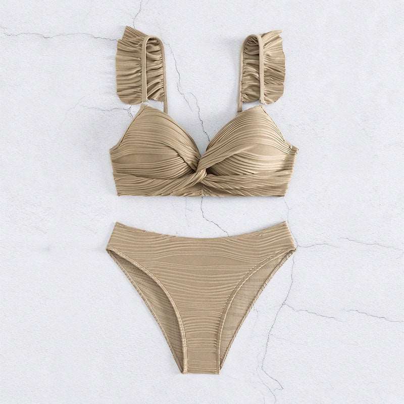 LP | Bikini con volant a tinta unita da donna in 2 colori S-XL
