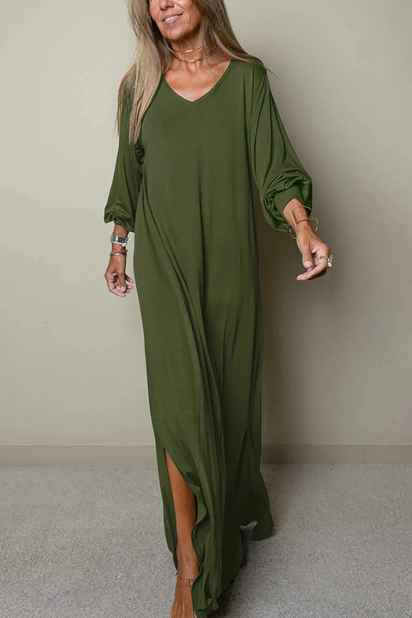 LP | Donna Maxi abito casual con scollo a V