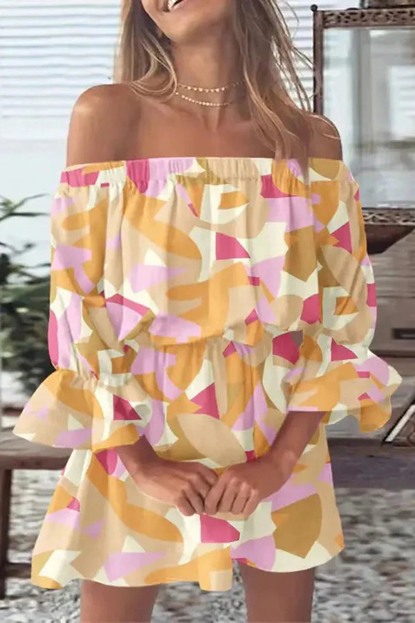 LP | It All Begins with Love Mini abito stampato off-the-shoulder