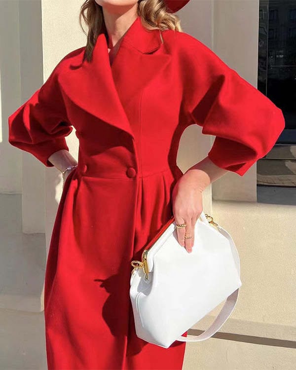 LP | Cappotto vintage con maniche a lanterna e revers in lana