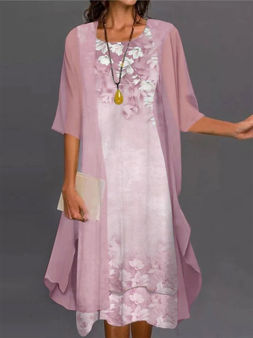 LP | abito midi a due pezzi con motivo floreale per donna AH315
