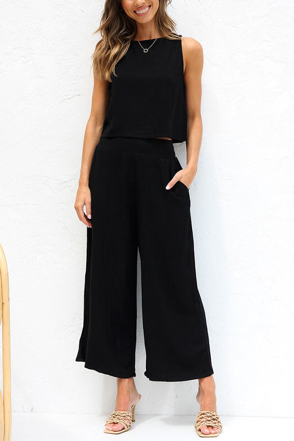LP | Khiara - Set di pantaloni con taschino e top con bottoni di base