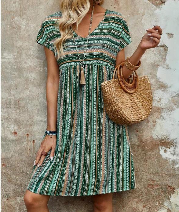 LP | Mini abito boho a righe chic e fluente