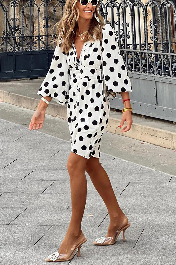 LP | Always The One Mini abito con maniche a sbuffo e bottoni a pois
