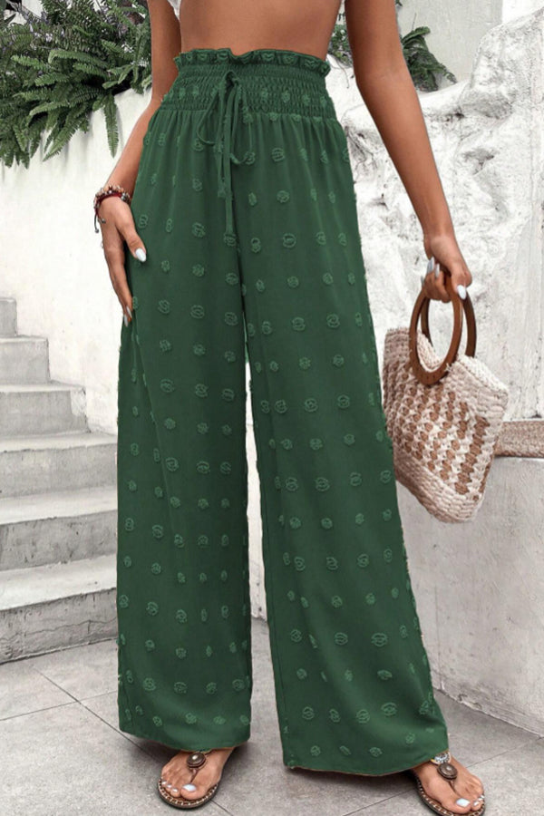 LP | Pantaloni jacquard a vita alta e pantaloni a gamba larga per il tempo libero