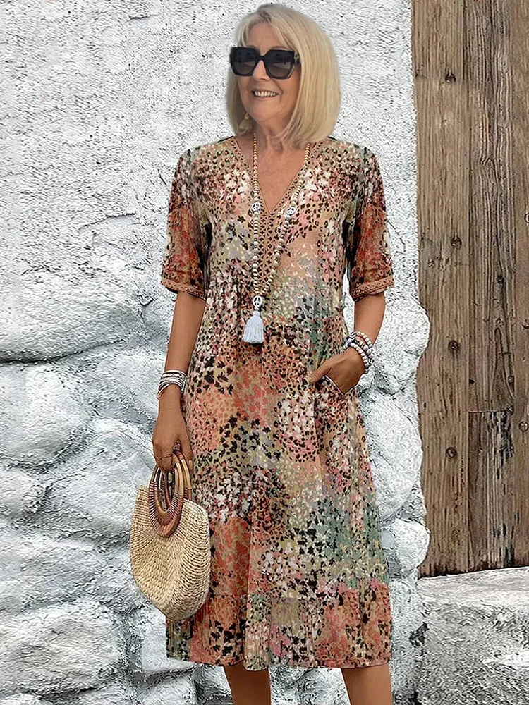 LP | Abito midi vibrante con tasche per donna