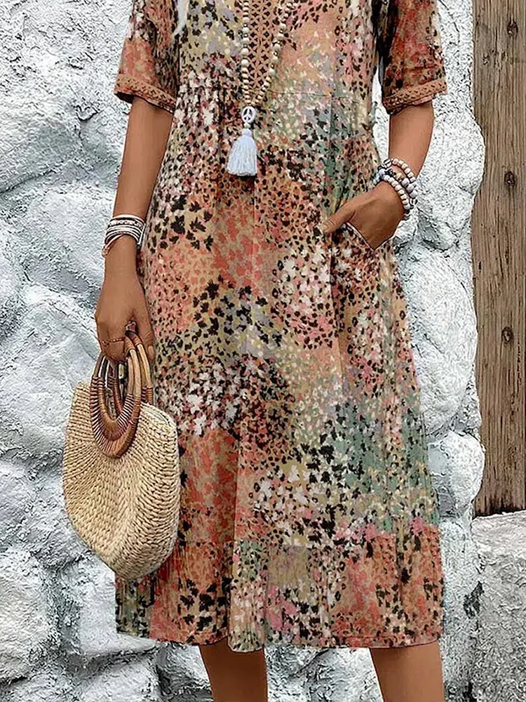 LP | Abito midi vibrante con tasche per donna
