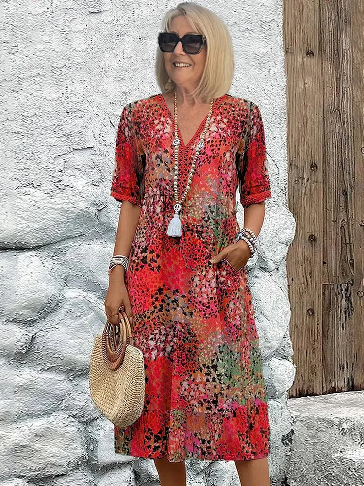 LP | Abito midi vibrante con tasche per donna