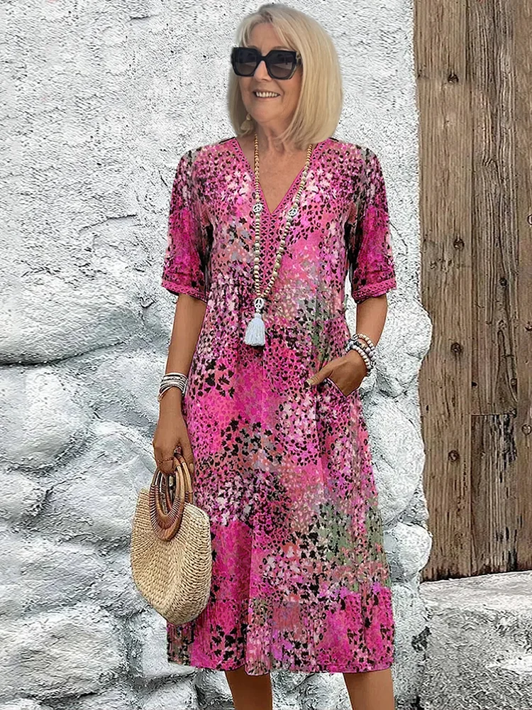 LP | Abito midi vibrante con tasche per donna