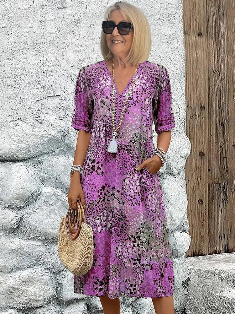 LP | Abito midi vibrante con tasche per donna