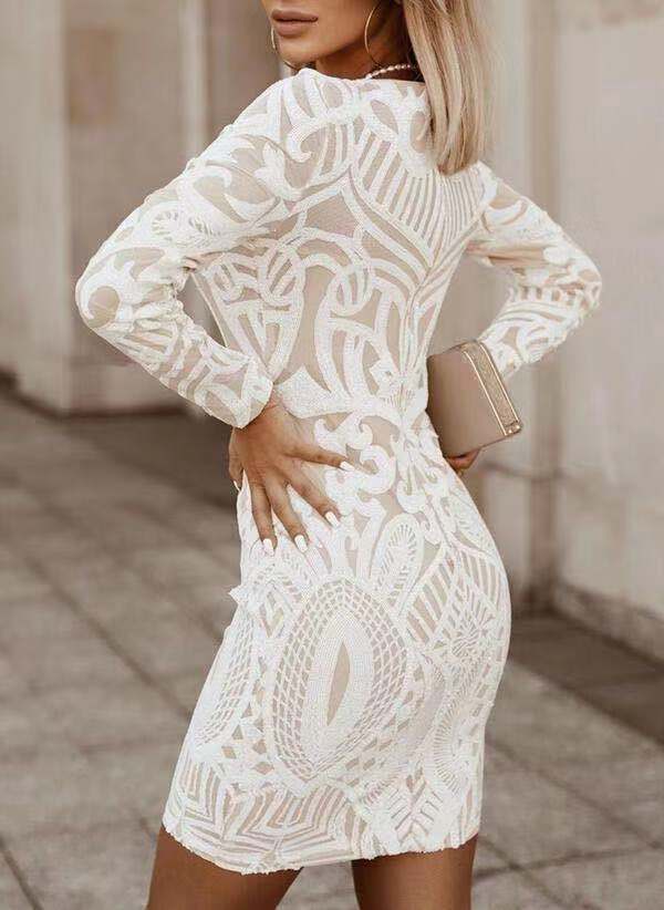 LP | Elegante miniabito aderente a maniche lunghe da donna