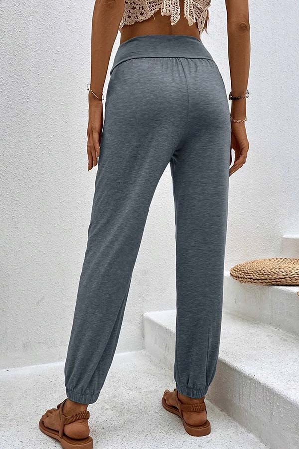LP | Pantaloni casual a vita alta con tasca allentata