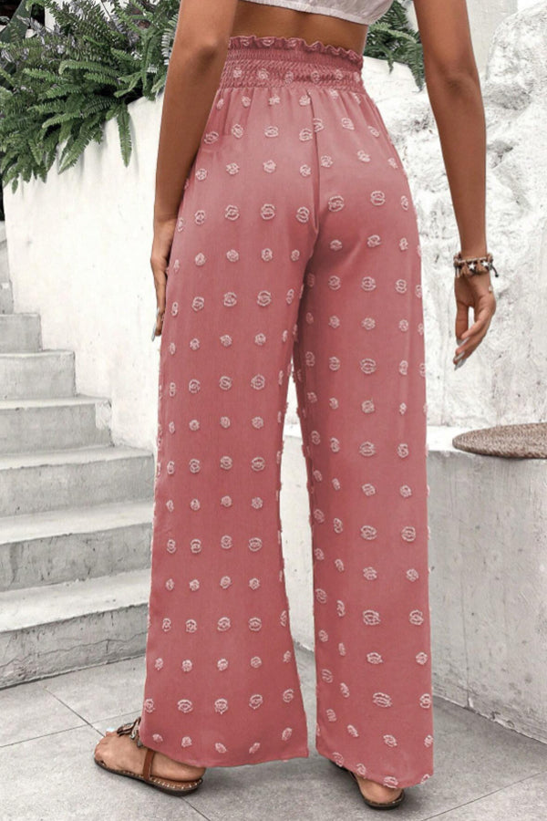 LP | Pantaloni jacquard a vita alta e pantaloni a gamba larga per il tempo libero