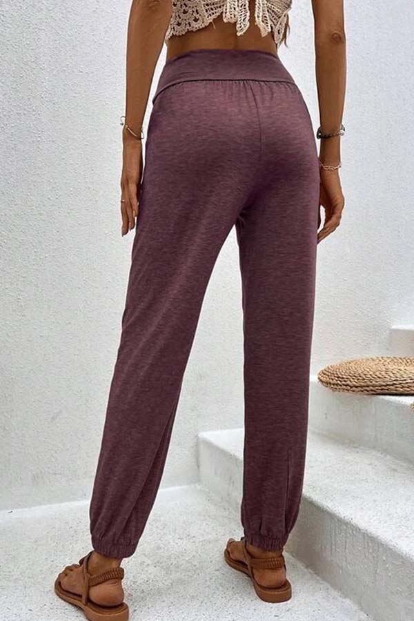 LP | Pantaloni casual a vita alta con tasca allentata