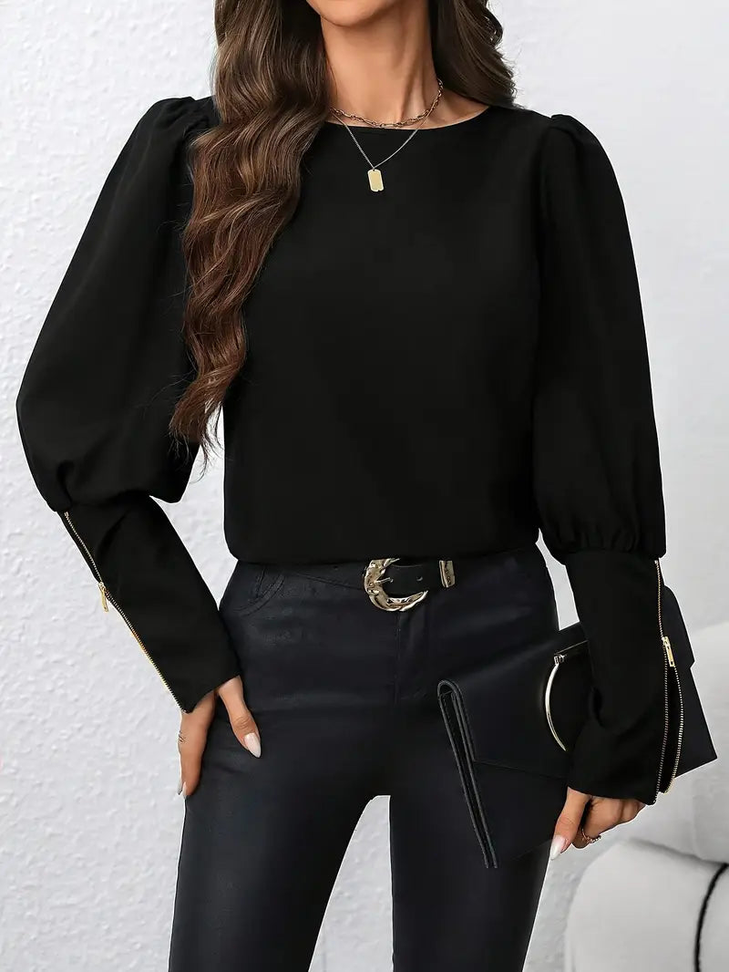 LP | Top elegante da donna con maniche a sbuffo
