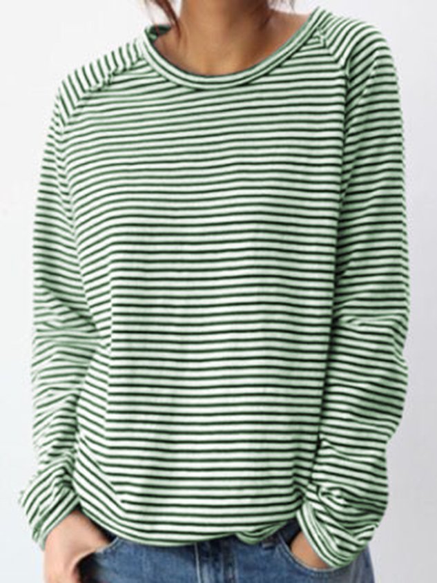 LP Top basic in cotone bianco e nero a maniche lunghe