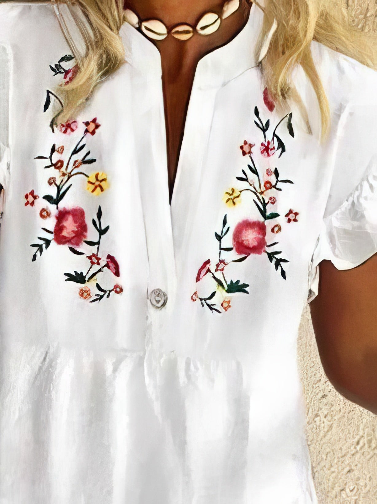 LP | Mini abito con frange e stampa floreale con scollo a V