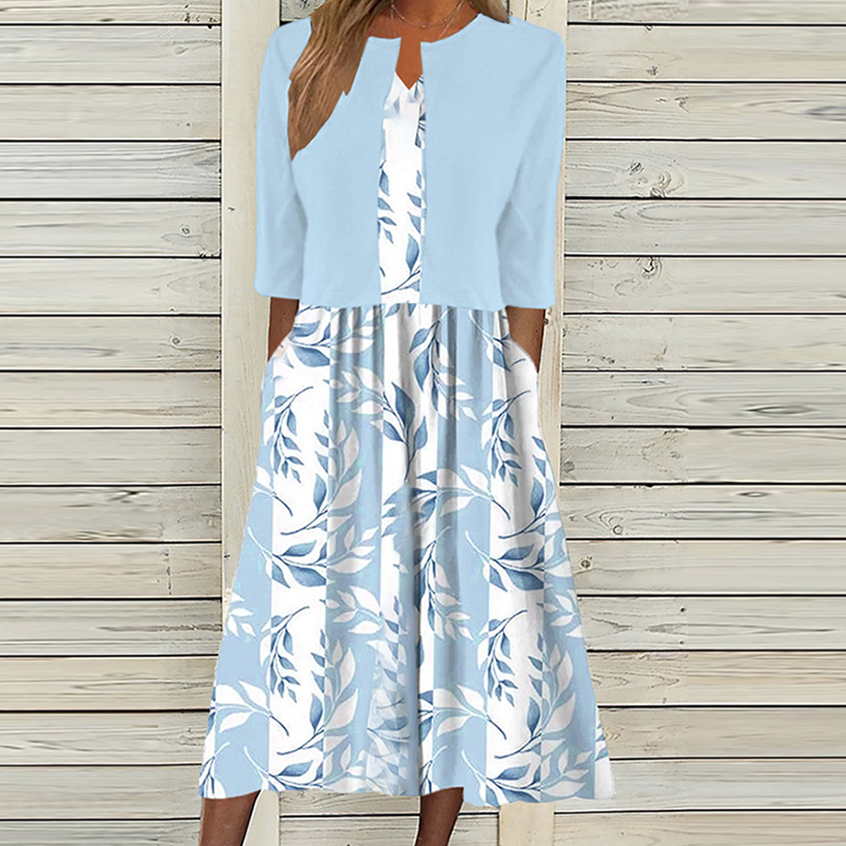 LP | Abito midi con stampa floreale e giacca abbinata