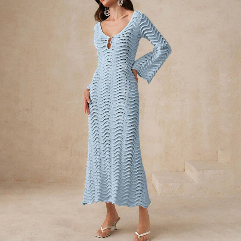 LP | elegante abito midi all'uncinetto per donna