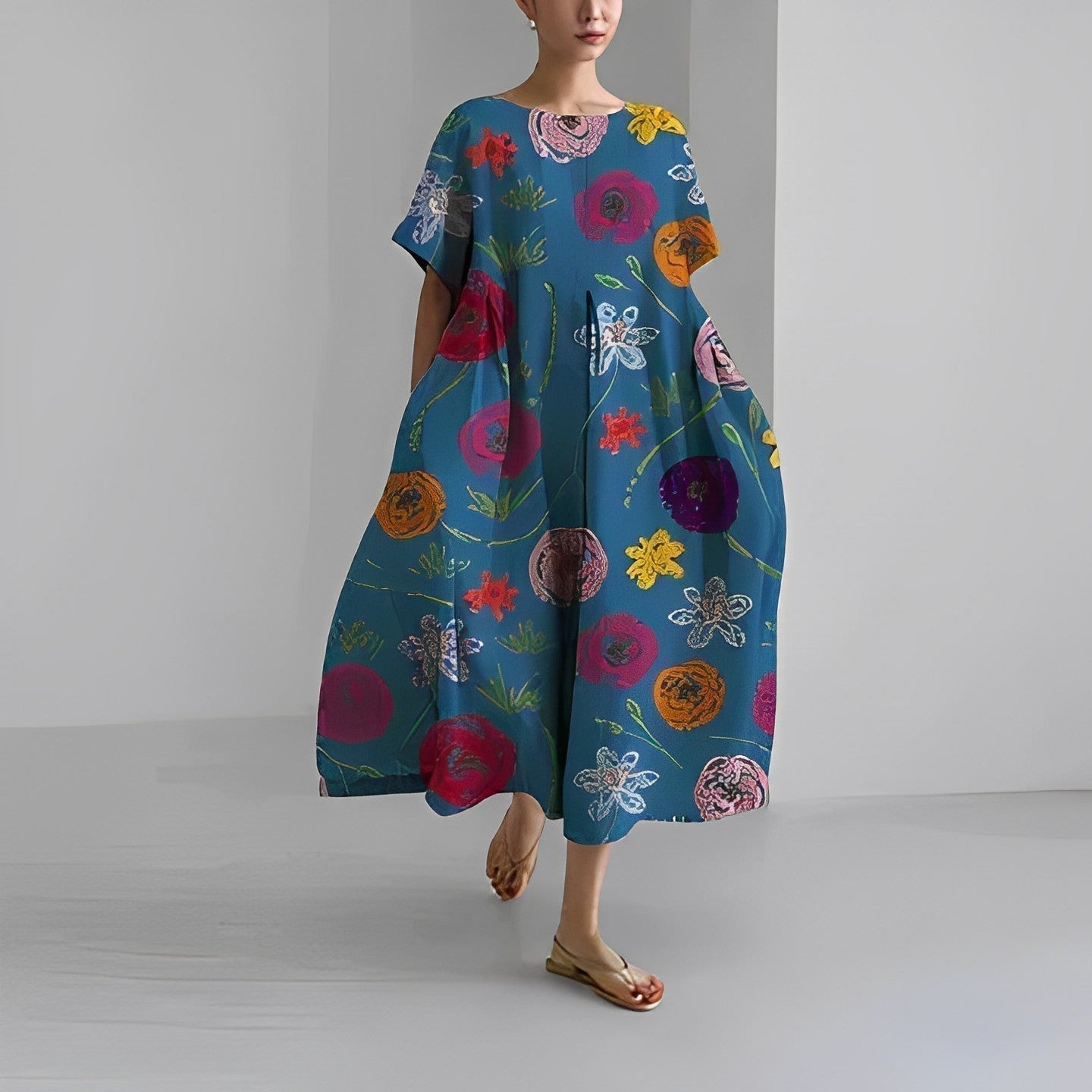 LP | Maxi abito estivo in stile boho con motivo floreale per le donne