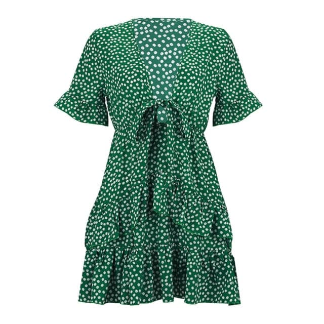 LP | Vestito da donna Boho floreale con volant corto Mini abito