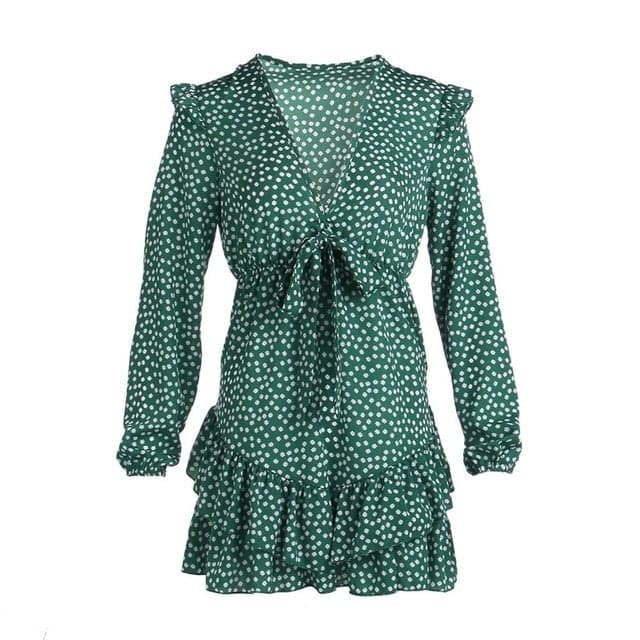 LP | Vestito da donna Boho floreale con volant corto Mini abito