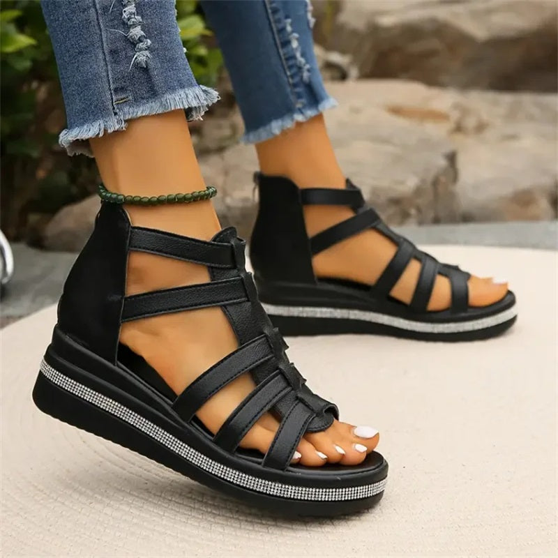 LP | Sandali con zeppa e strass