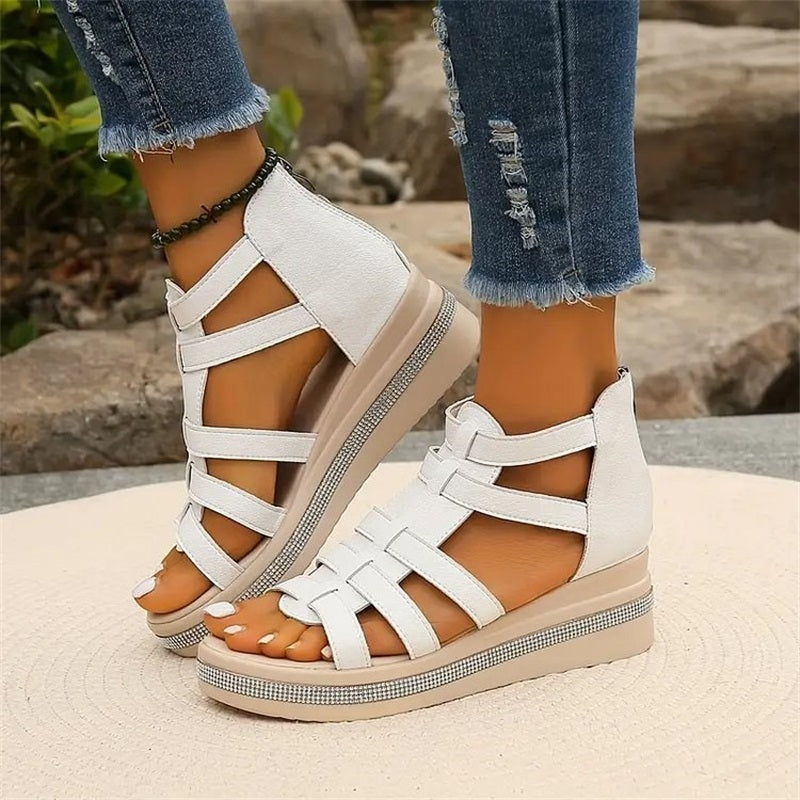 LP | Sandali con zeppa e strass