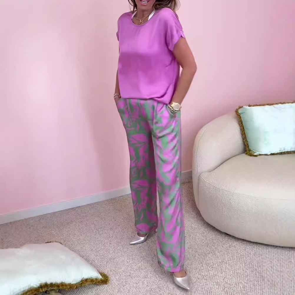LP | Set due pezzi: top stampato e pantaloni larghi