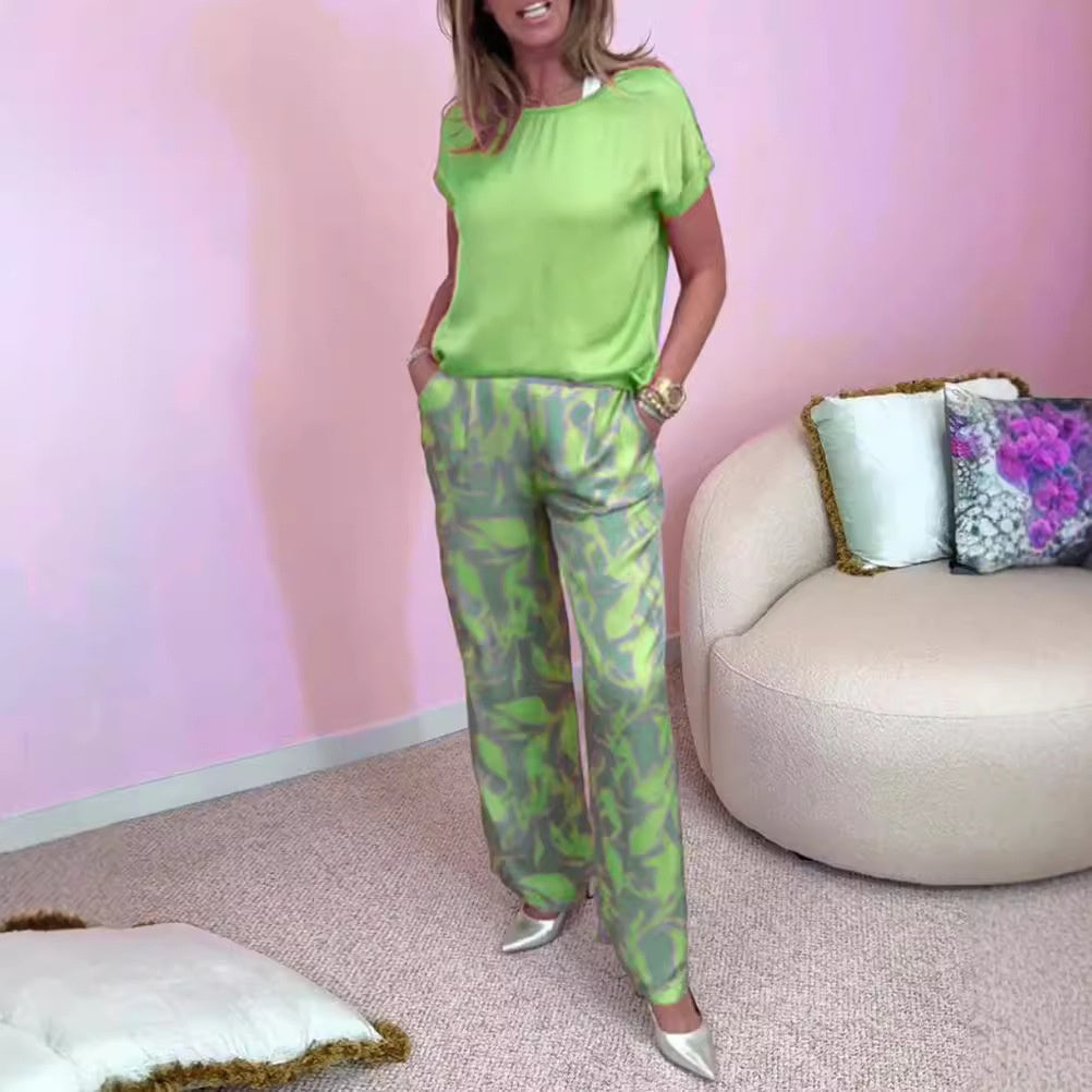 LP | Set due pezzi: top stampato e pantaloni larghi