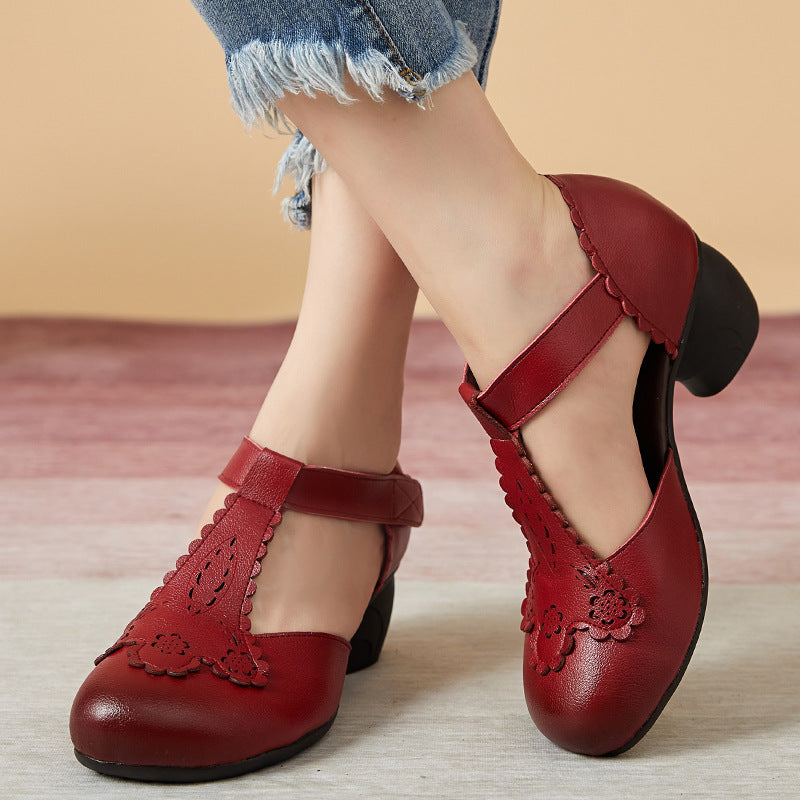 LP | Scarpe casual vintage in stile senza tempo con tacco