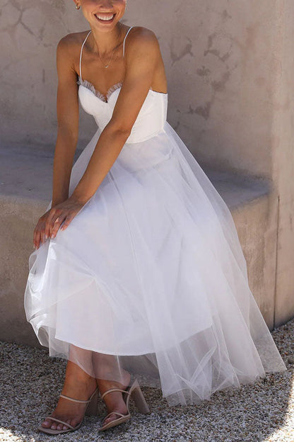 LP | Abito midi bustier in tulle