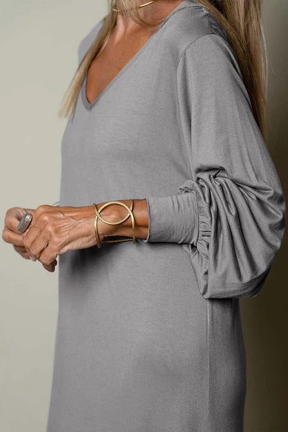 LP | Donna Maxi abito casual con scollo a V