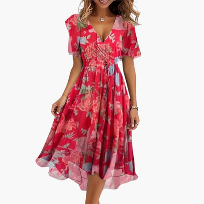 LP | Abito midi estivo da donna con orlo alto e scollatura a V