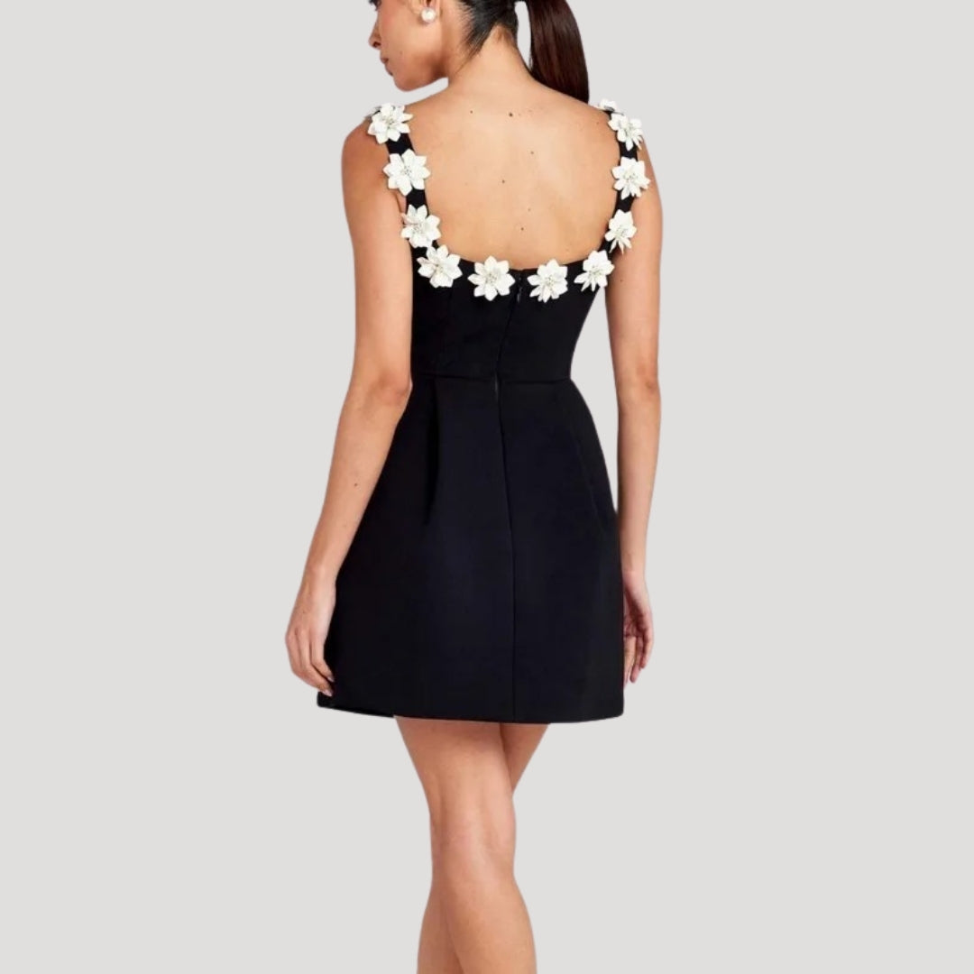 LP | Signore applique floreali a-line mini abito da festa