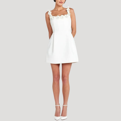 LP | Signore applique floreali a-line mini abito da festa