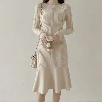 LP | abito midi elegante a coste per donna
