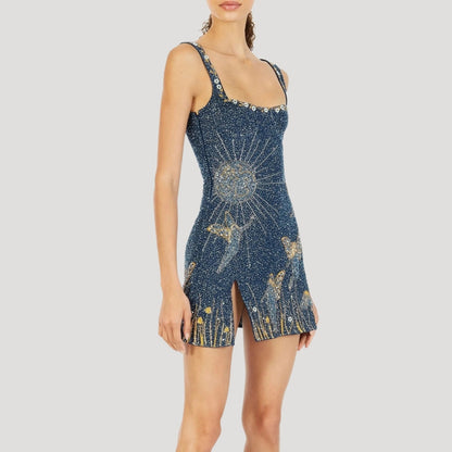 LP | Signore scintillante mini abito paillettes stile cocktail