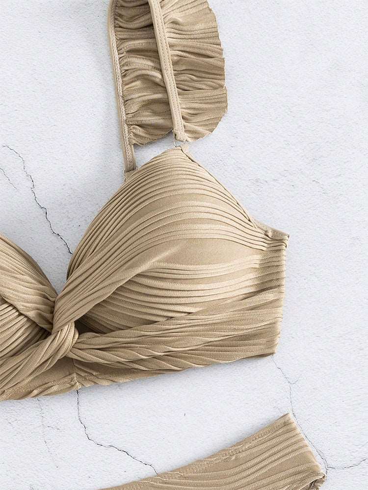 LP | Bikini con volant a tinta unita da donna in 2 colori S-XL