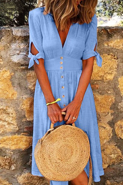 LP | Abito midi con bottoni in cotone