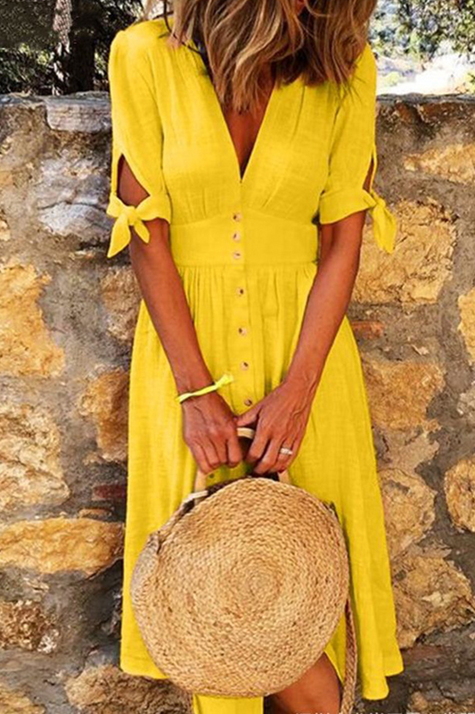 LP | Abito midi con bottoni in cotone
